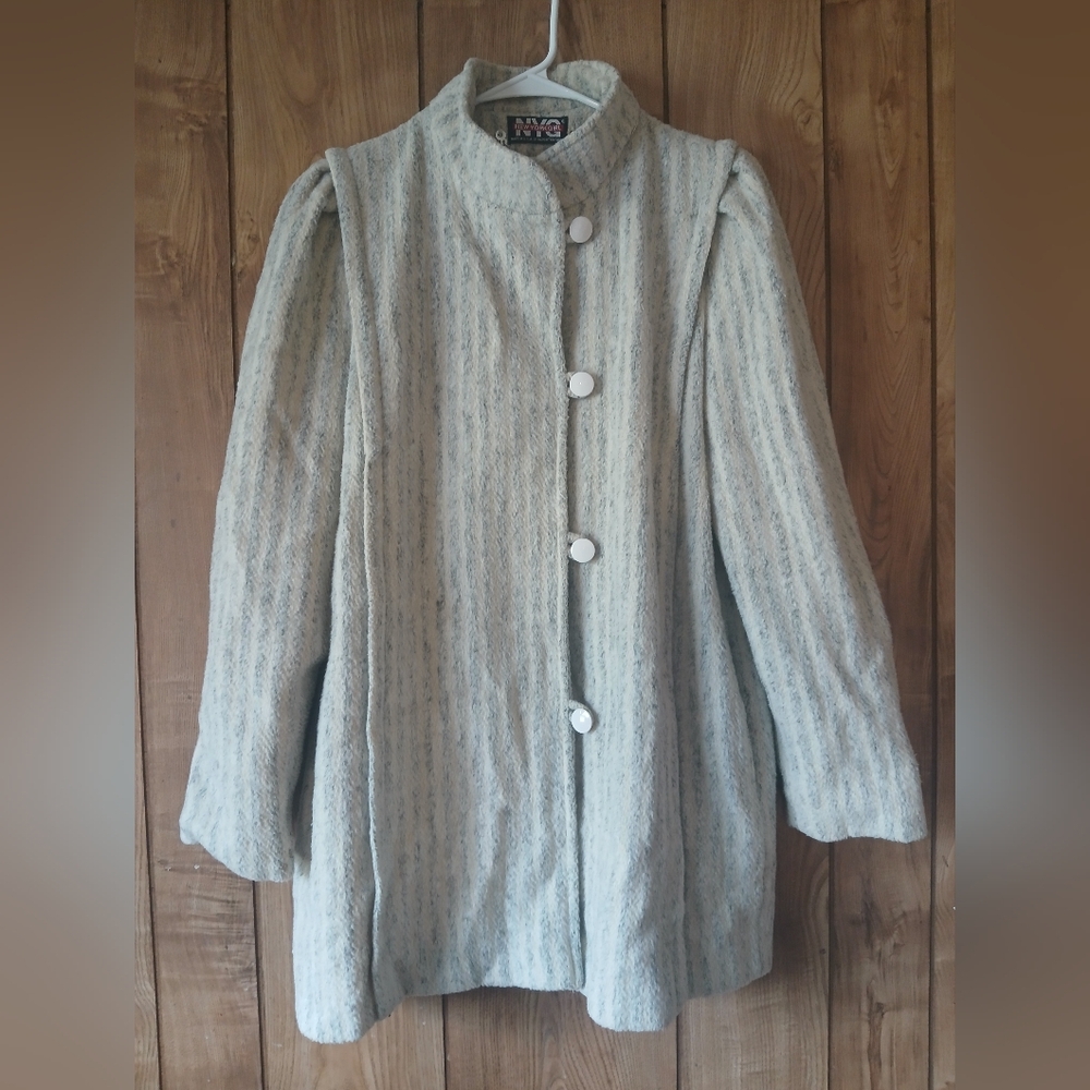 Vintage New York Girl Striped CoatUnion Made Womens size 10